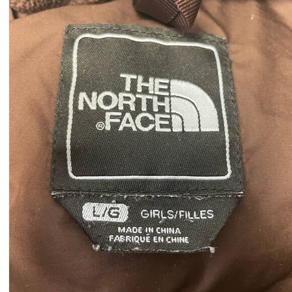 The North Face Girls Large Chocolate Brown Goose Down Filled Nylon Puffer Coat - Picture 7 of 7